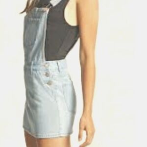 Forever 21 Denim Mini Skirt Overalls Light Wash size M